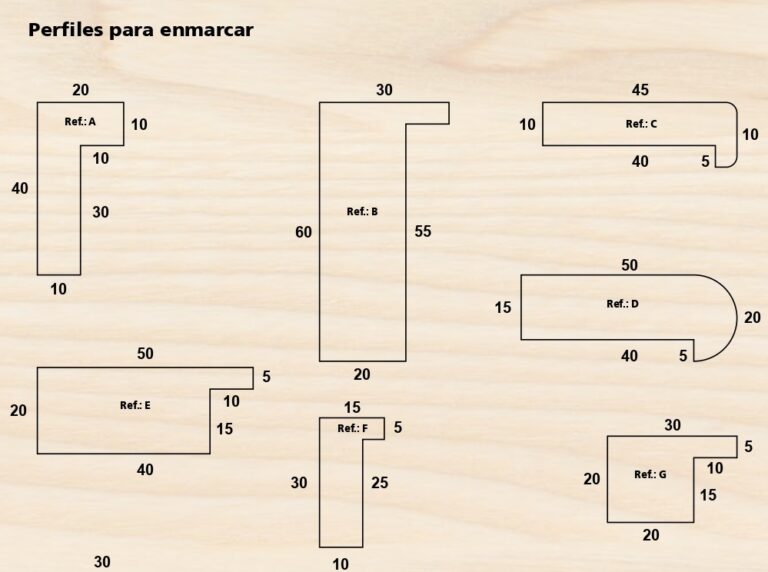 Perfiles hechos en madera